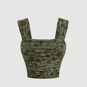 Floral Print Ruched Top